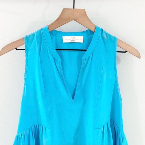 Amanda Uprichard Silk Blouse Blue Size P (Small Petite) - Picture 2 of 6